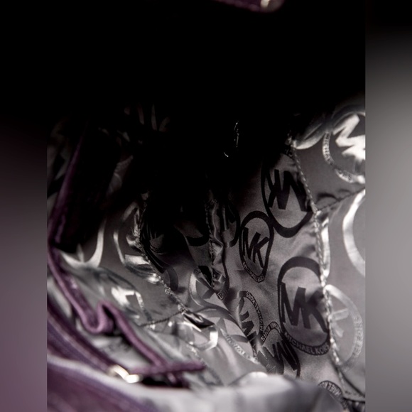 EUC Michael Kors Boho Chain & Leather Linked Strapped Soft Wine Pebbled Leather - Picture 5 of 5